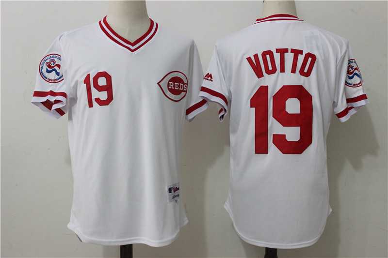 Cincinnati Reds #19 Joey Votto White Cooperstown Collection Jersey,We sell and wholesale Cincinnati Reds #19 Joey Votto White Cooperstown Collection Jersey on line form chian!
